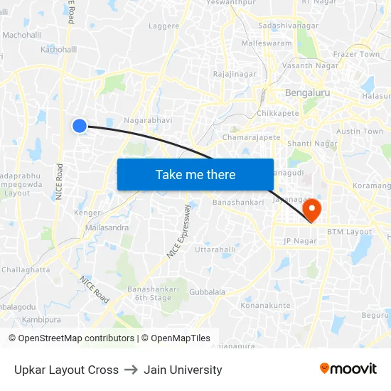 Upkar Layout Cross to Jain University map