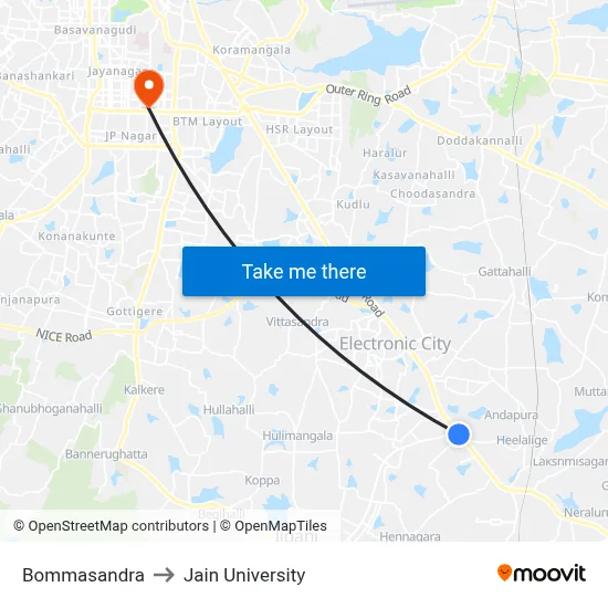 Bommasandra to Jain University map
