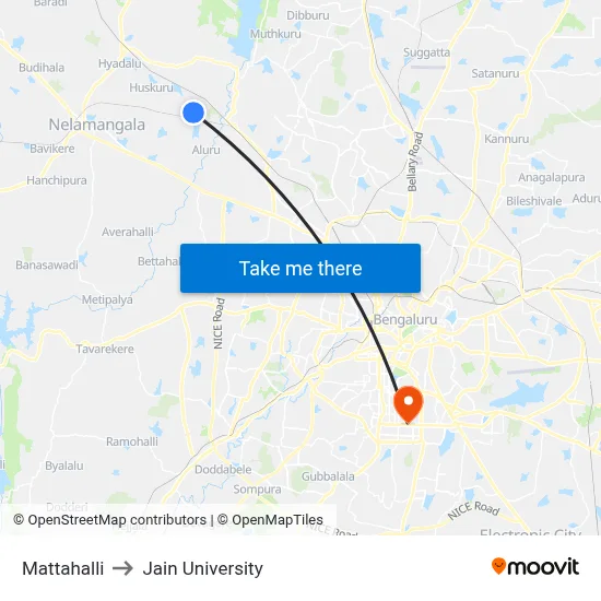 Mattahalli to Jain University map