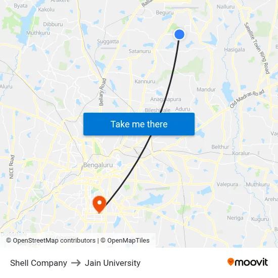 Shell Company to Jain University map