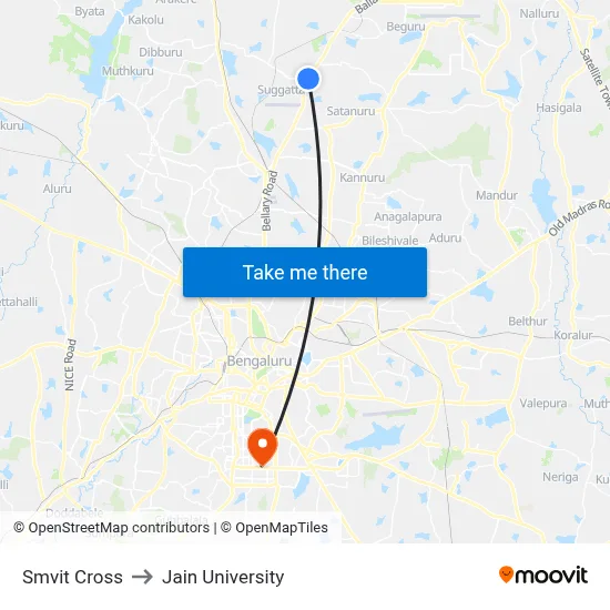 Smvit Cross to Jain University map