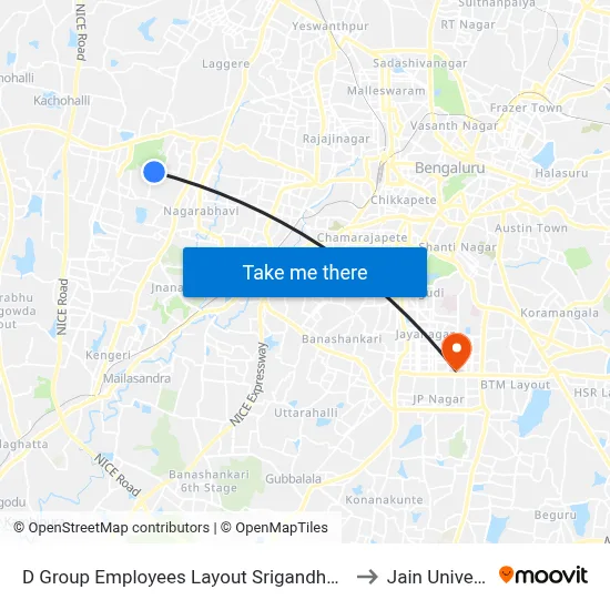 D Group Employees Layout Srigandhada Kaval to Jain University map