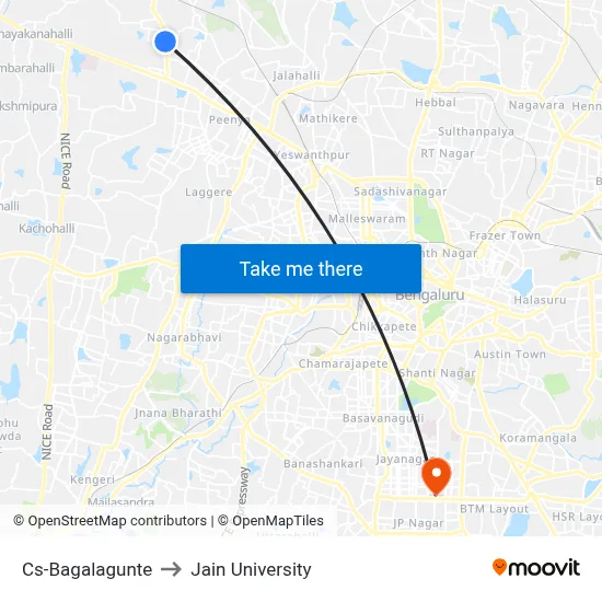 Cs-Bagalagunte to Jain University map