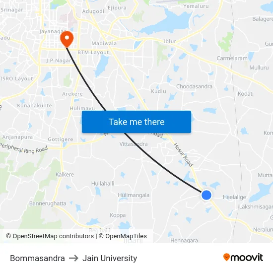 Bommasandra to Jain University map