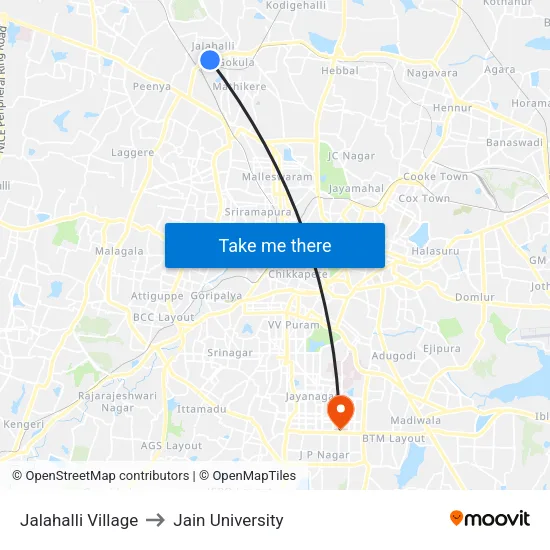 Jalahalli Village to Jain University map