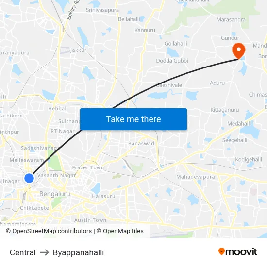 Central to Byappanahalli map