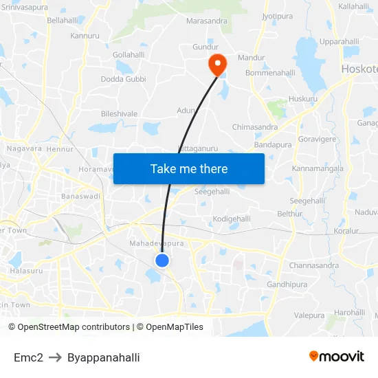 Emc2 to Byappanahalli map