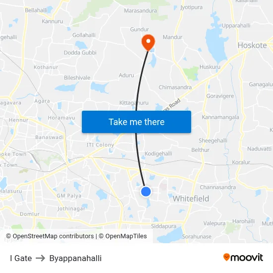 I Gate to Byappanahalli map