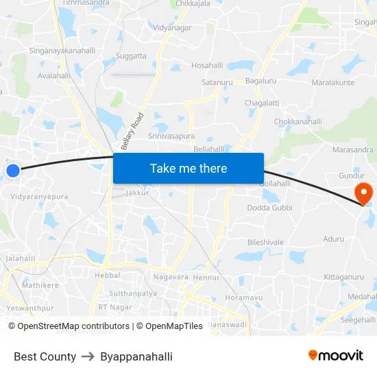 Best County to Byappanahalli map