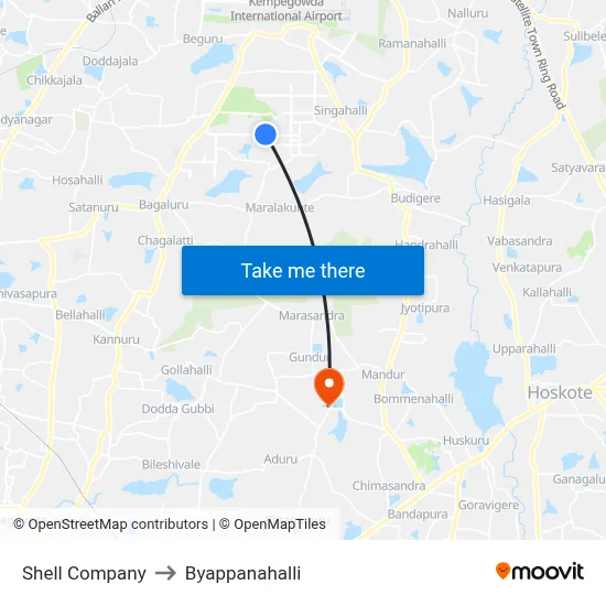 Shell Company to Byappanahalli map