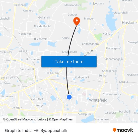 Graphite India to Byappanahalli map