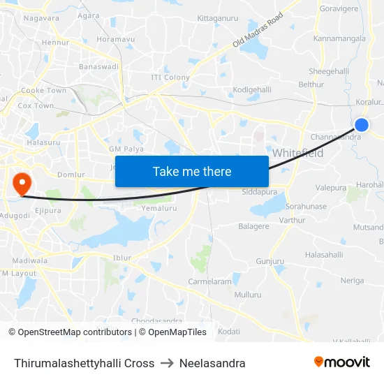 Thirumalashettyhalli Cross to Neelasandra map