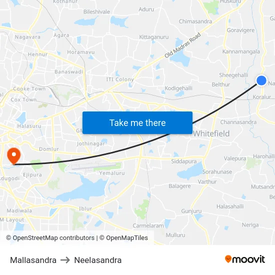 Mallasandra to Neelasandra map
