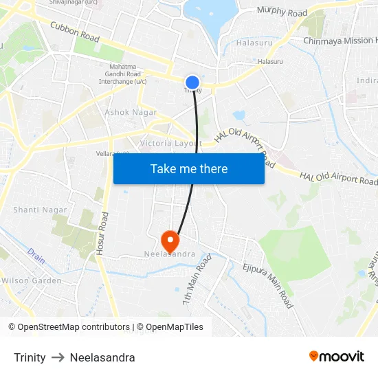 Trinity to Neelasandra map