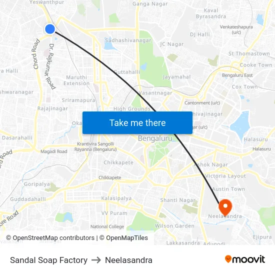 Sandal Soap Factory to Neelasandra map
