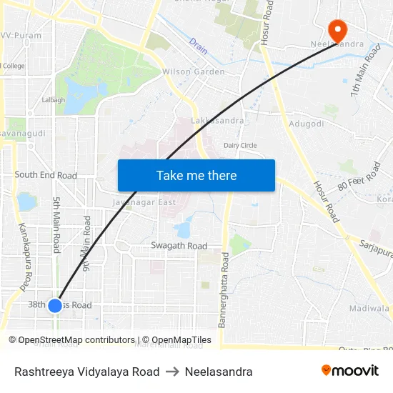 Rashtreeya Vidyalaya Road to Neelasandra map