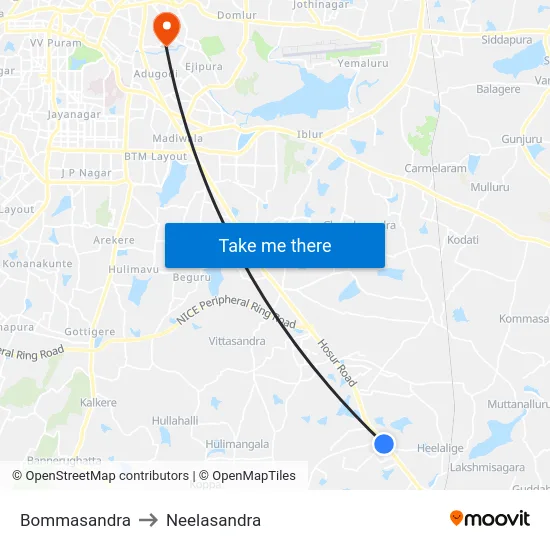 Bommasandra to Neelasandra map