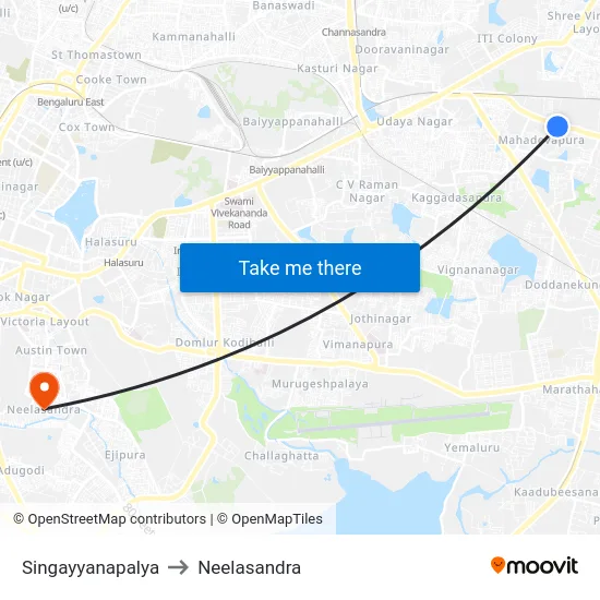 Singayyanapalya to Neelasandra map