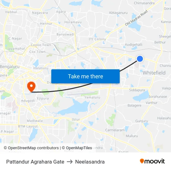 Pattandur Agrahara Gate to Neelasandra map