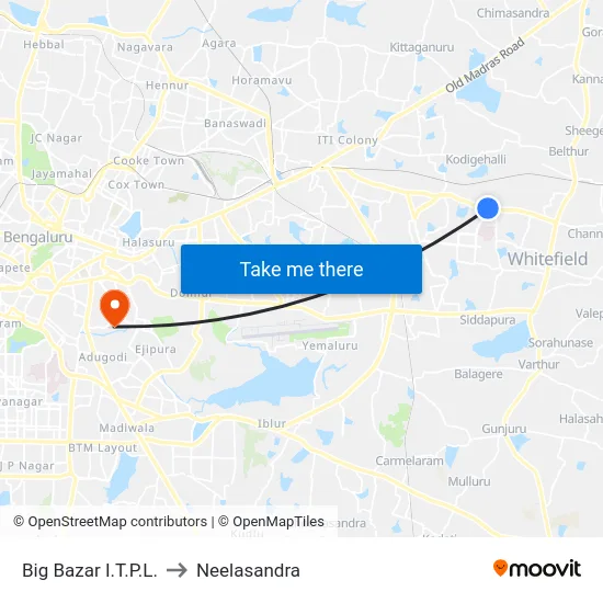 Big Bazar I.T.P.L. to Neelasandra map