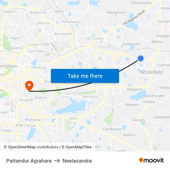 Pattandur Agrahara to Neelasandra map