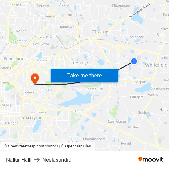 Nallur Halli to Neelasandra map