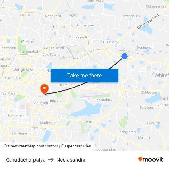 Garudacharpalya to Neelasandra map