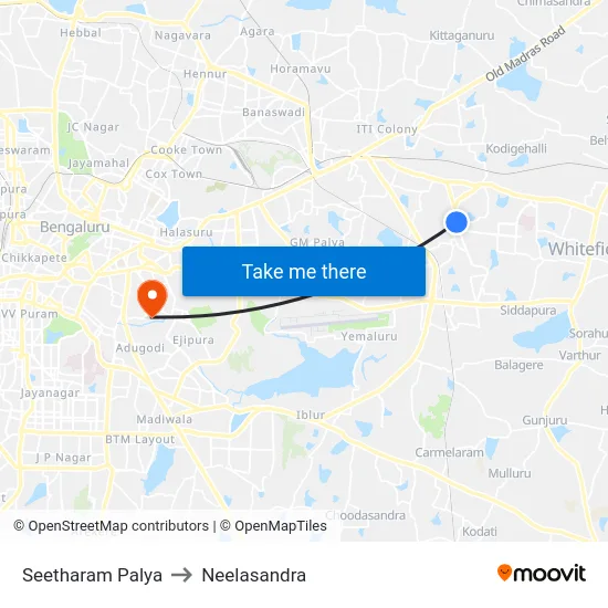 Seetharam Palya to Neelasandra map