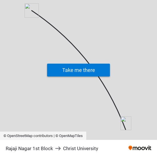 Rajaji Nagar 1st Block to Christ University map
