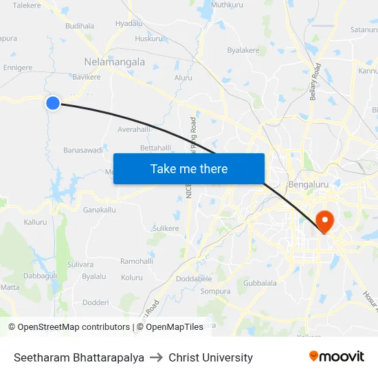Seetharam Bhattarapalya to Christ University map