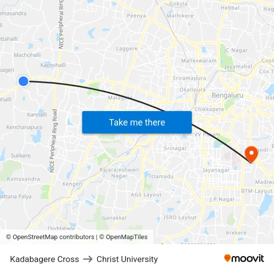 Kadabagere Cross to Christ University map