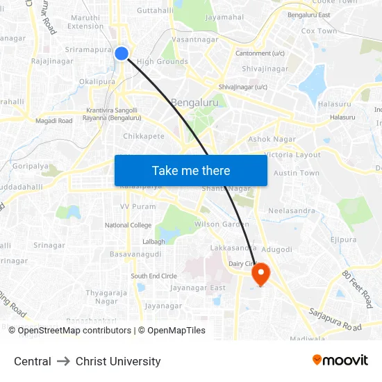 Central to Christ University map