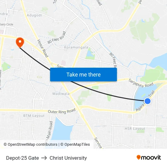 Depot-25 Gate to Christ University map
