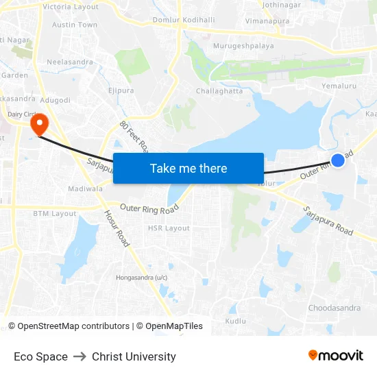Eco Space to Christ University map