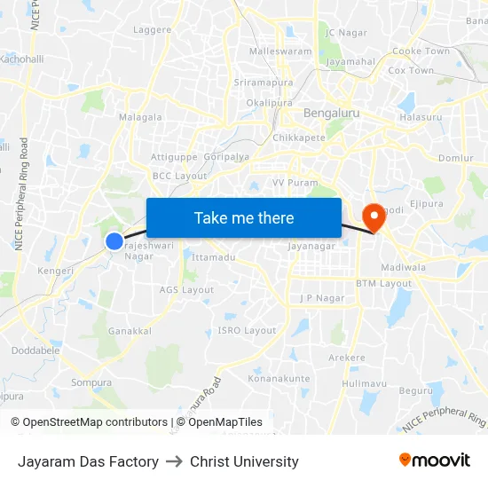 Jayaram Das Factory to Christ University map