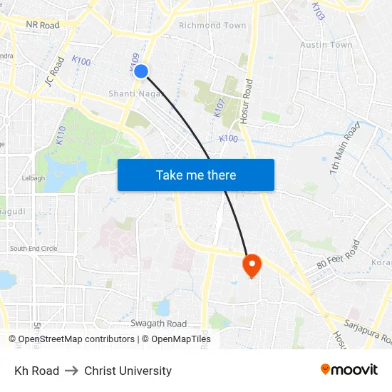 Kh Road to Christ University map