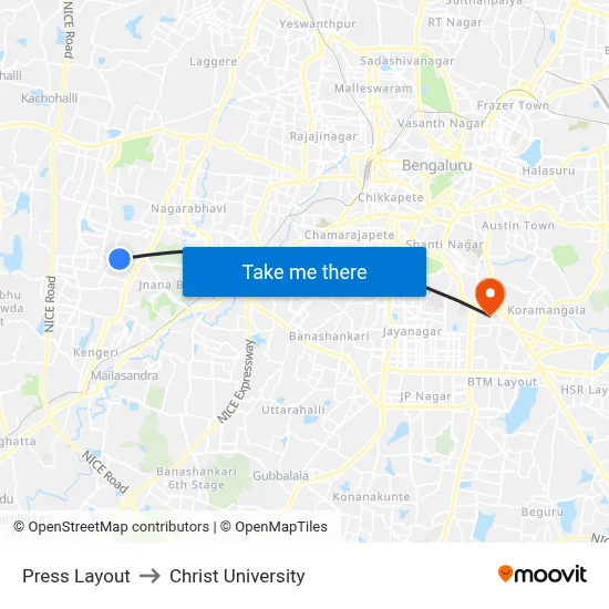 Press Layout to Christ University map