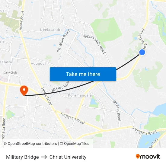 Military Bridge to Christ University map