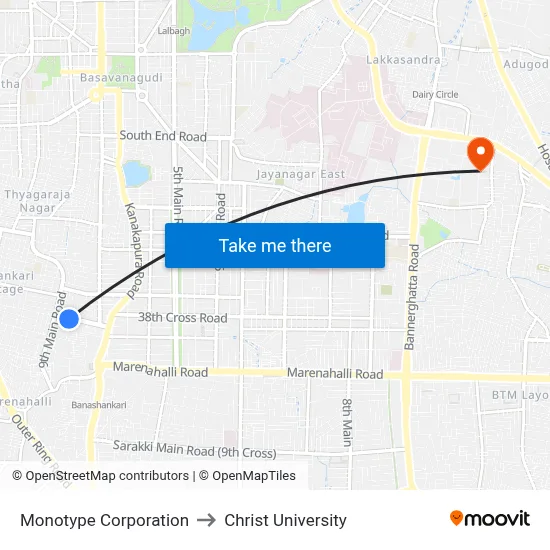 Monotype Corporation to Christ University map