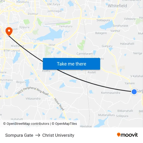 Sompura Gate to Christ University map
