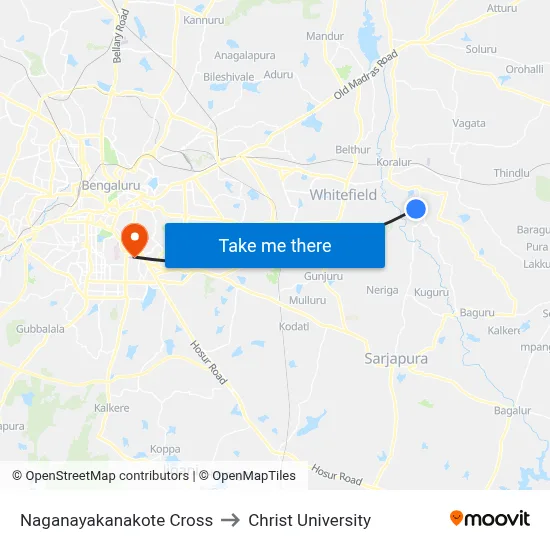 Naganayakanakote Cross to Christ University map