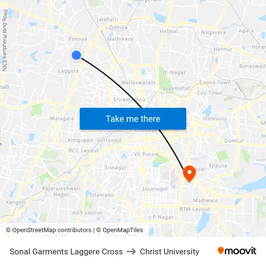 Sonal Garments Laggere Cross to Christ University map