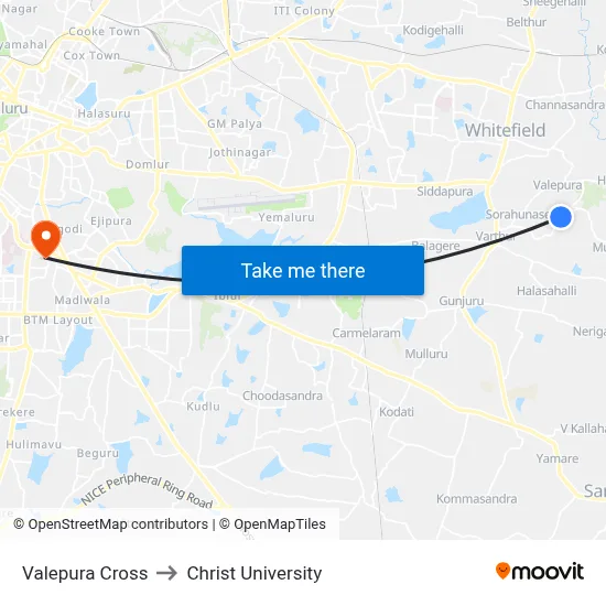Valepura Cross to Christ University map