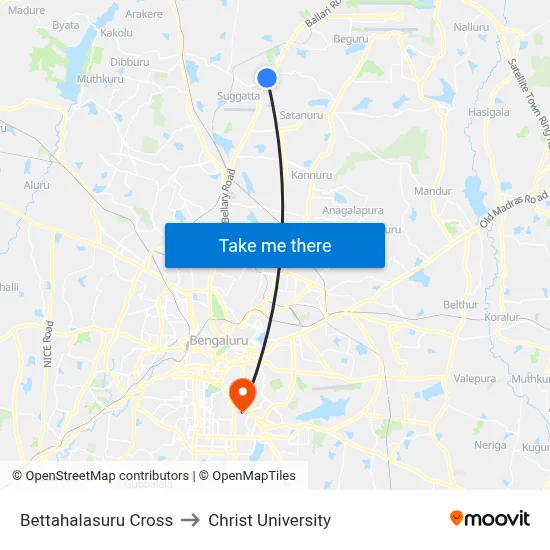 Bettahalasuru Cross to Christ University map