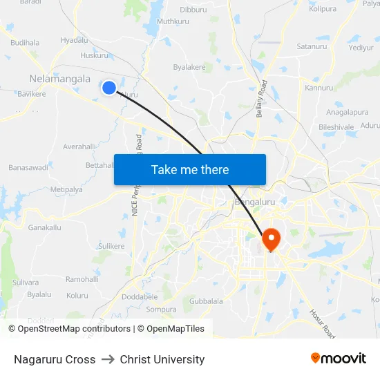 Nagaruru Cross to Christ University map