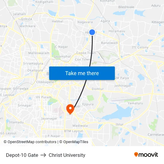 Depot-10 Gate to Christ University map