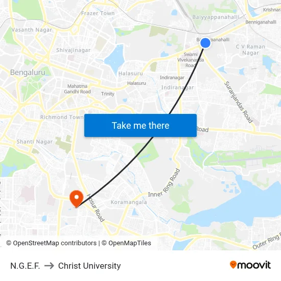 N.G.E.F. to Christ University map