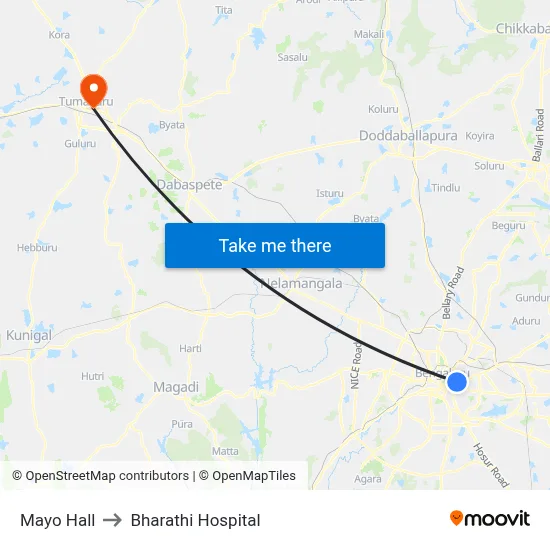 Mayo Hall to Bharathi Hospital map