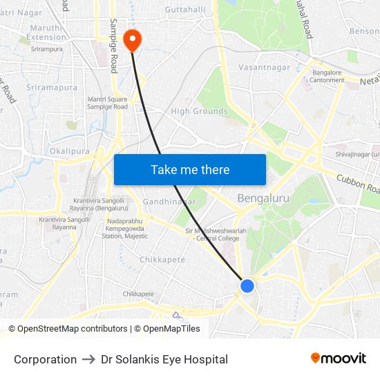 Corporation to Dr Solankis Eye Hospital map
