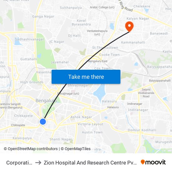 Corporation to Zion Hospital And Research Centre Pvt.Ltd. map